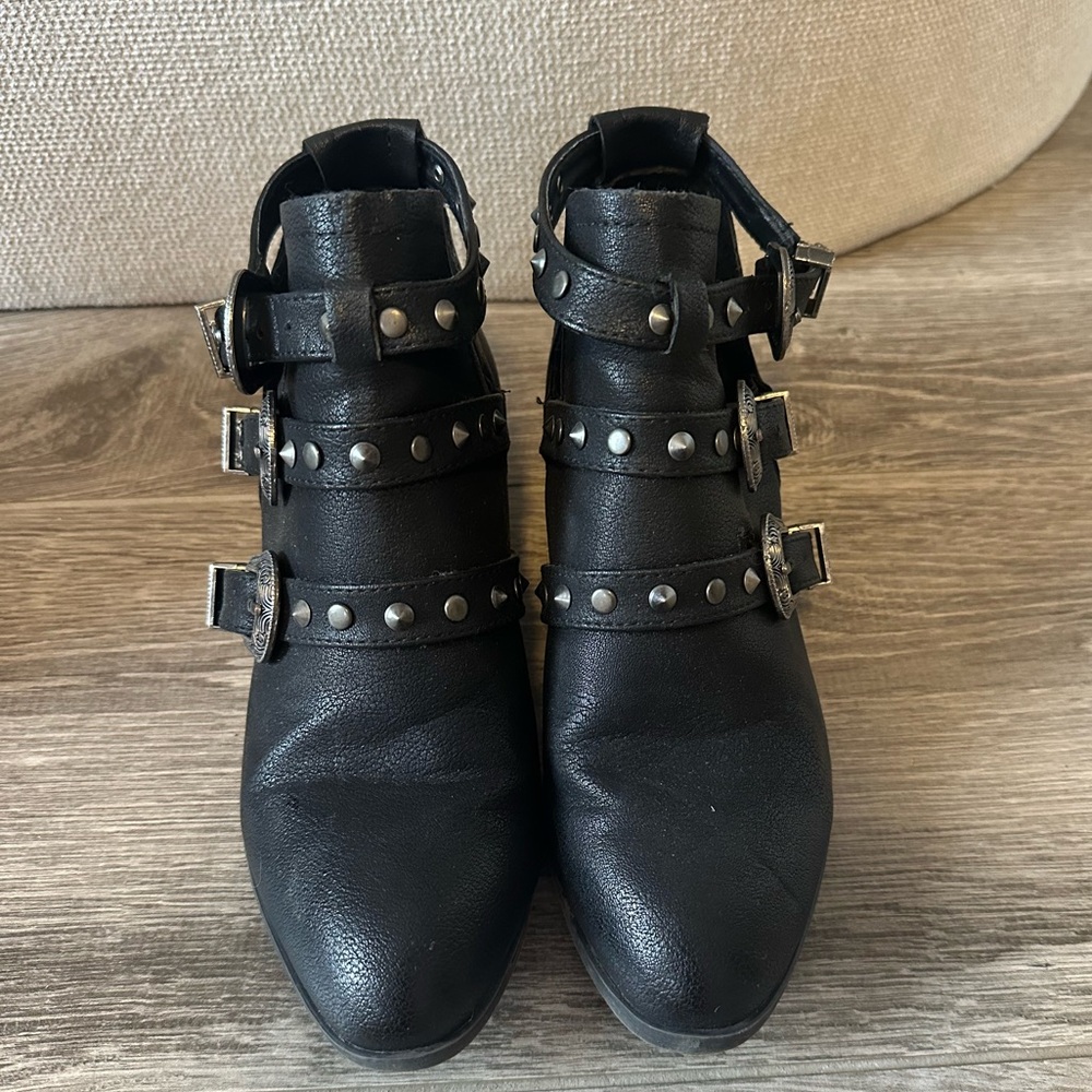 Steve Madden Black Studded Combat Boots